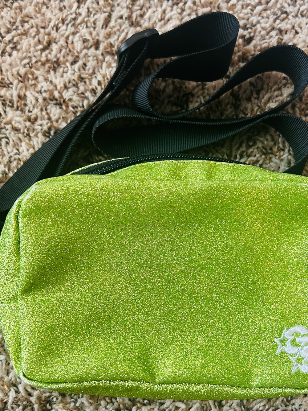 Glitterstarz Lime Green Glitter Crossbody Bag